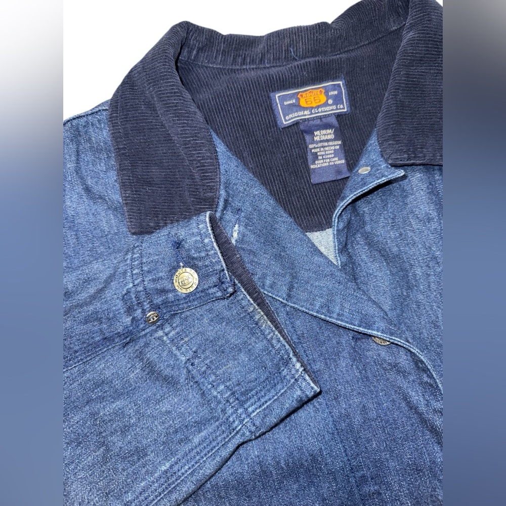 Route 66 Vintage 90s Workwear Denim Chore Coat Prison Jean Jacket Unlined Medium